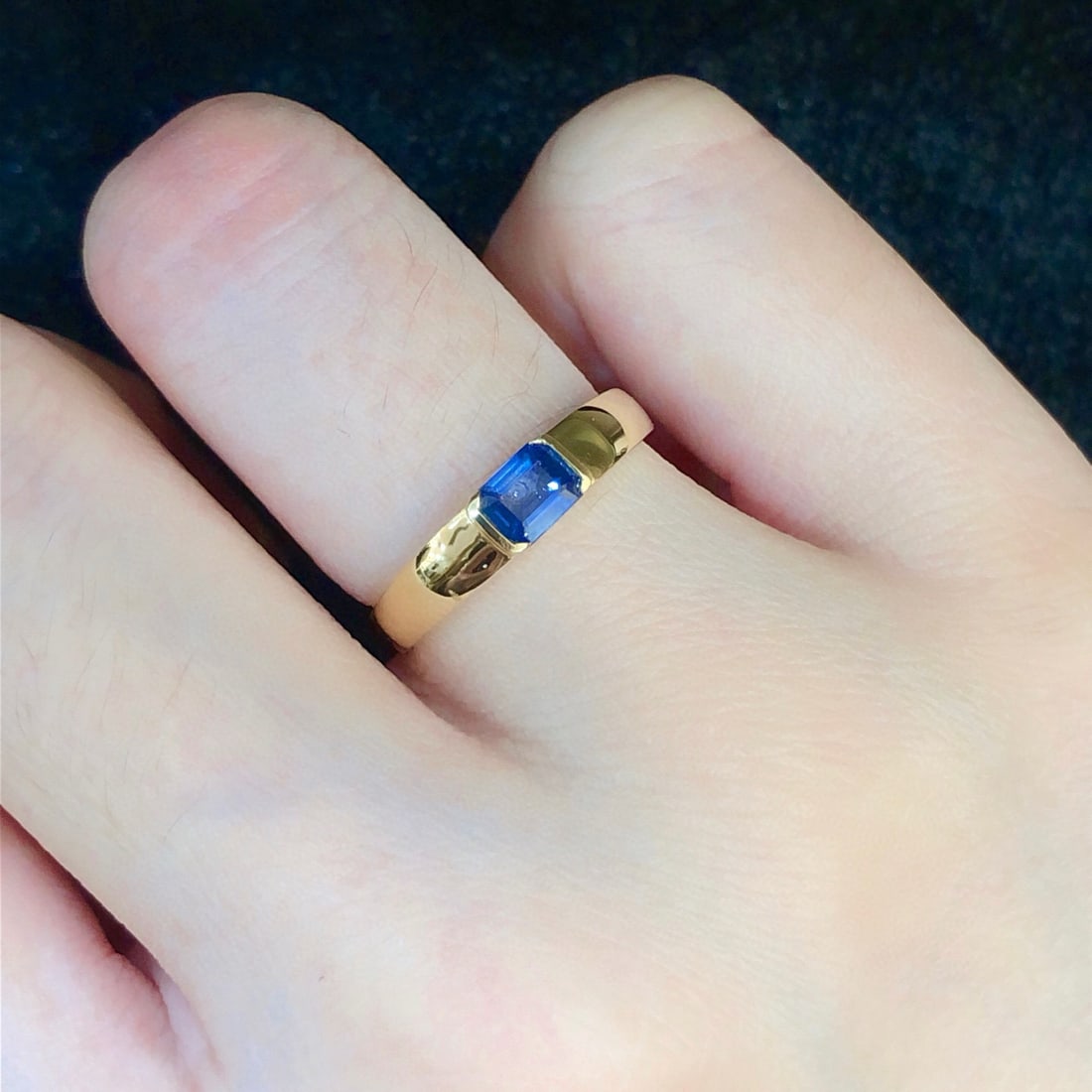 14k Gold 0.47 Ct Natural Sapphire Ring - 5