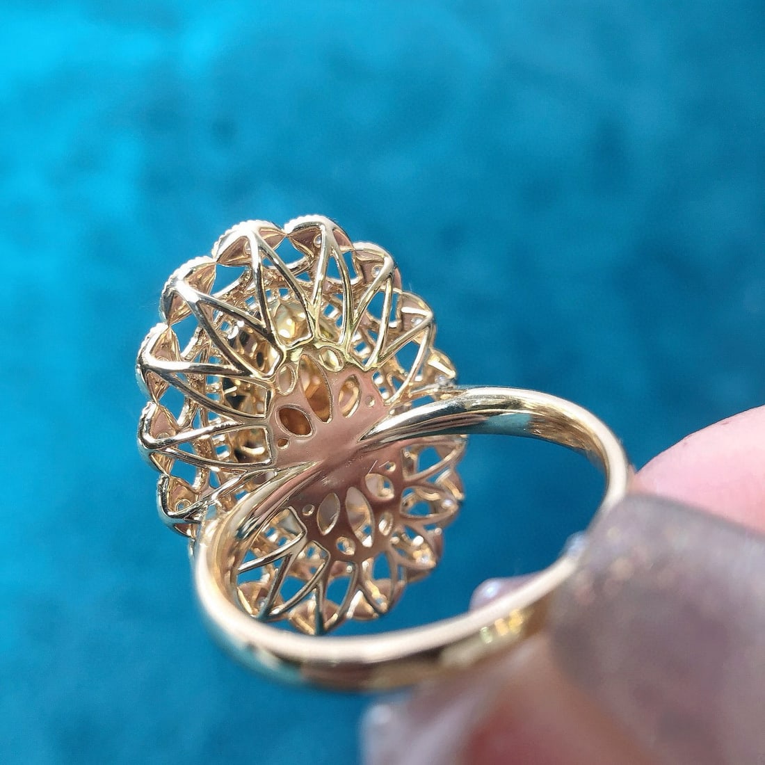 14k Gold 3.04 Ctw Natural Opal & Diamond Ring - 6