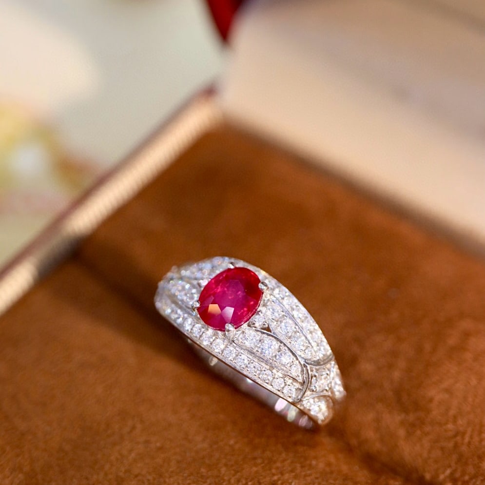 14k Gold 1.50 Ctw Natural Ruby & Diamond Ring - 7