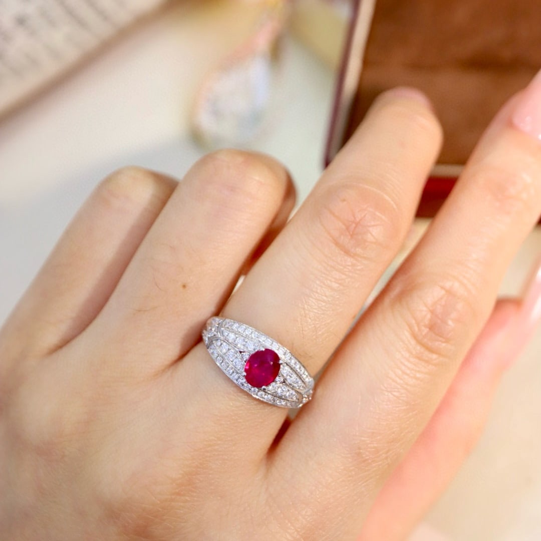 14k Gold 1.50 Ctw Natural Ruby & Diamond Ring - 8