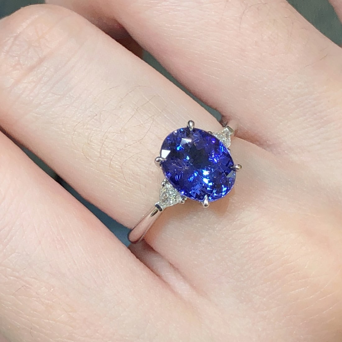 14k Gold 2.97 Ctw Natural Tanzanite & Diamond Ring - 6