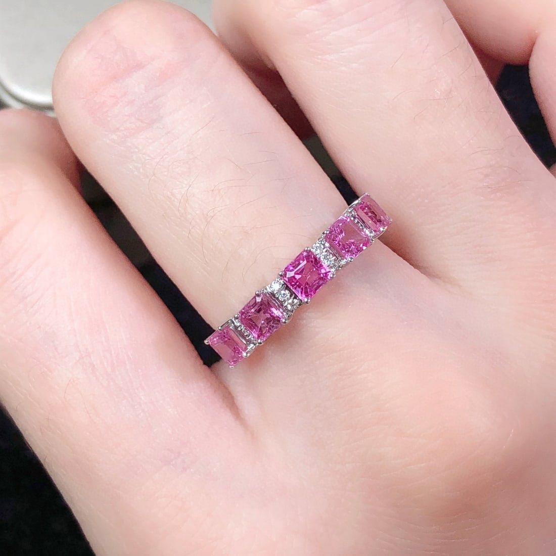 14k Gold 1.80 Ctw Natural Sapphire & Diamond Ring - 8