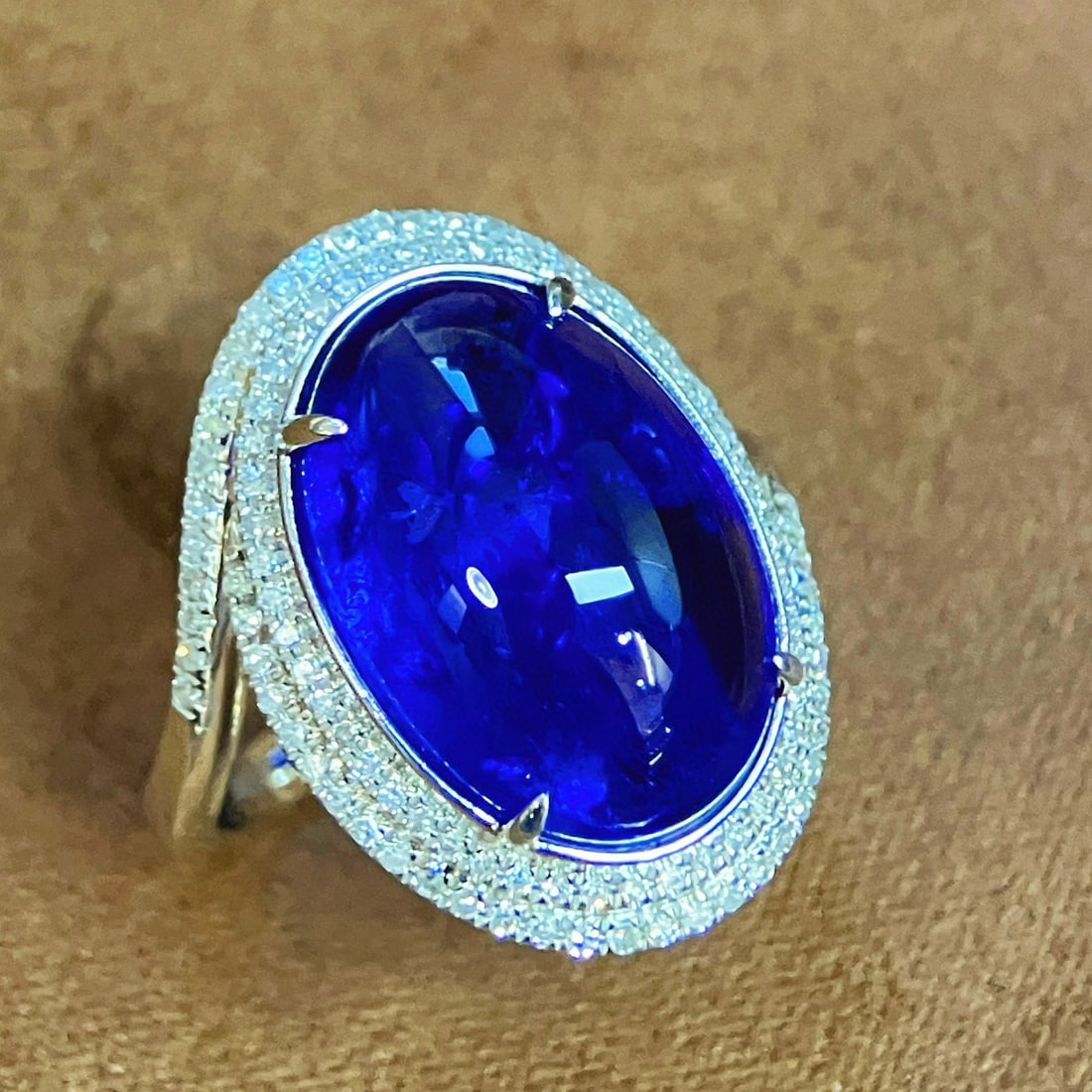14k Gold 11.78 Ctw Natural Tanzanite & Diamond Ring - 3