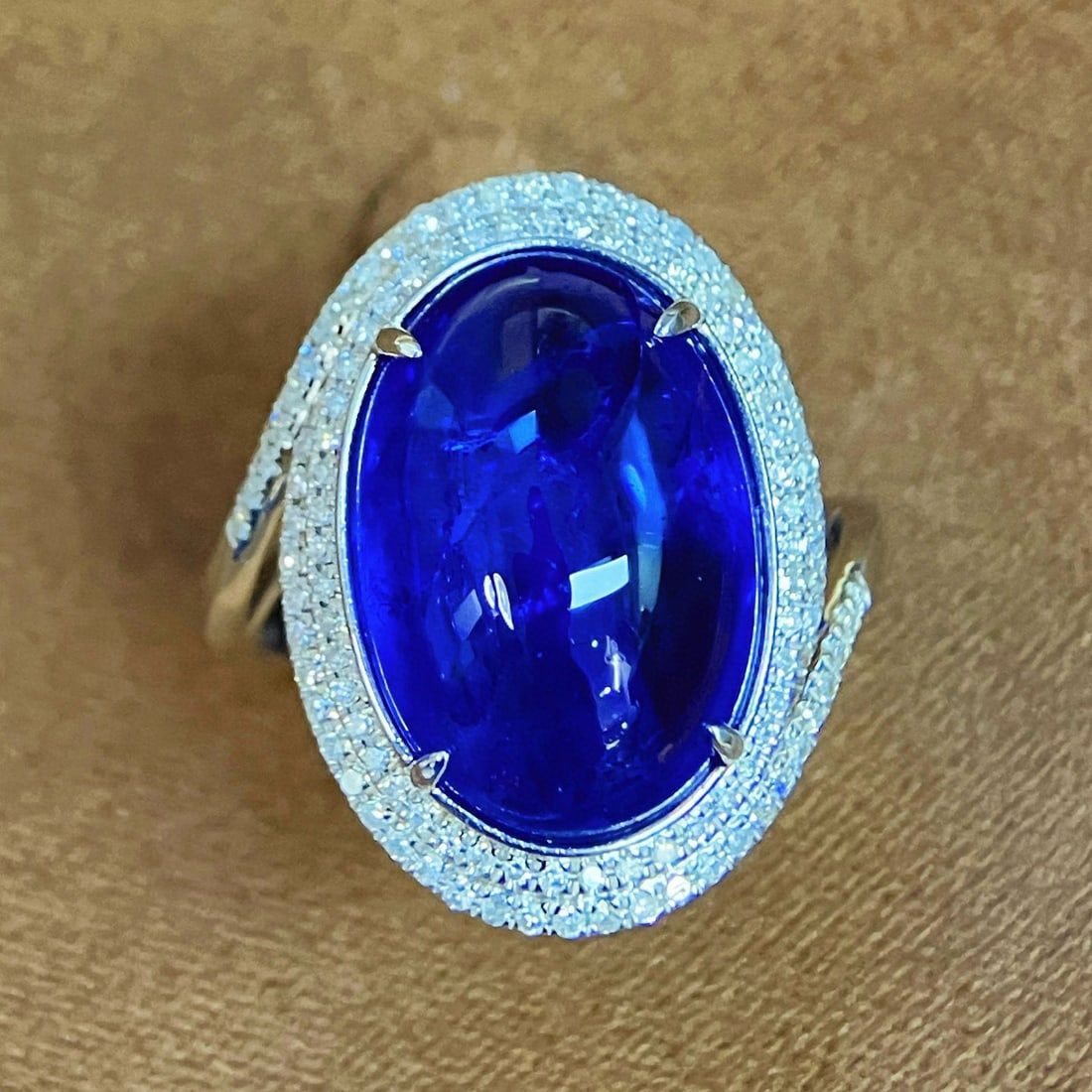 14k Gold 11.78 Ctw Natural Tanzanite & Diamond Ring - 6