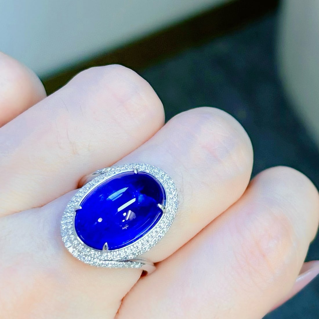 14k Gold 11.78 Ctw Natural Tanzanite & Diamond Ring - 8