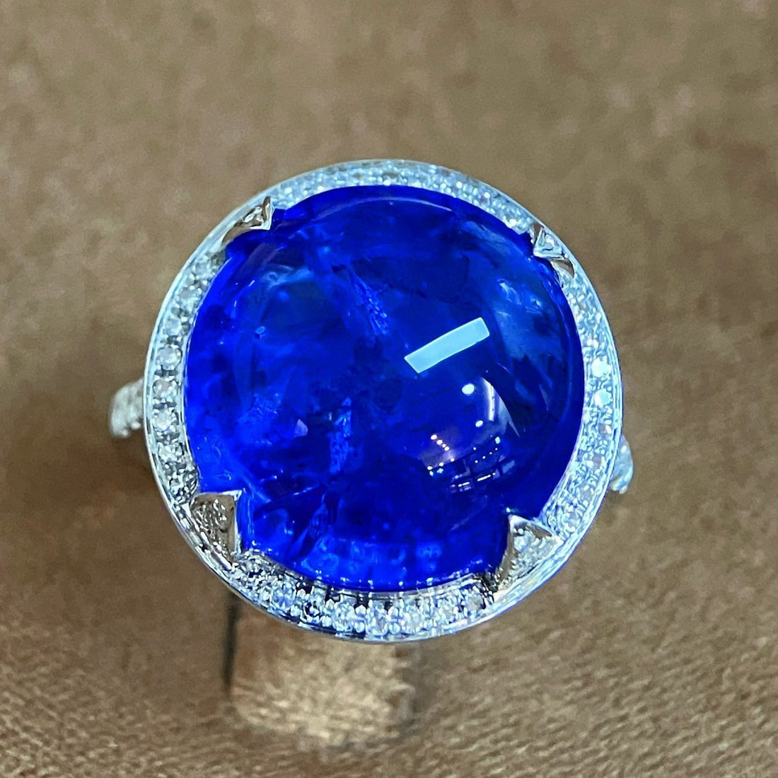 14k Gold 15.04 Ctw Natural Tanzanite & Diamond Ring - 6