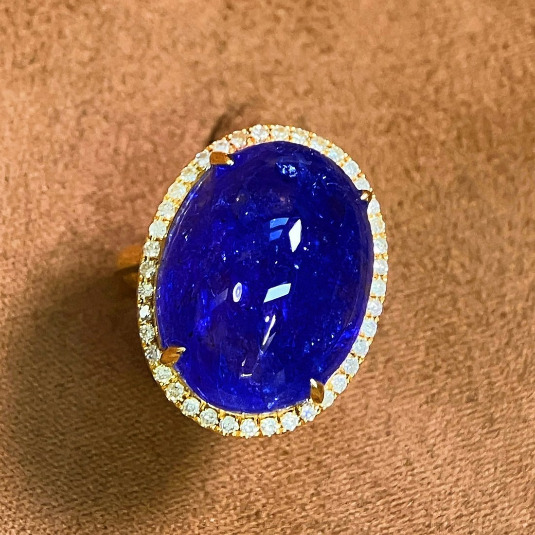 14k Gold 21.62 Ctw Natural Tanzanite & Diamond Ring - 2