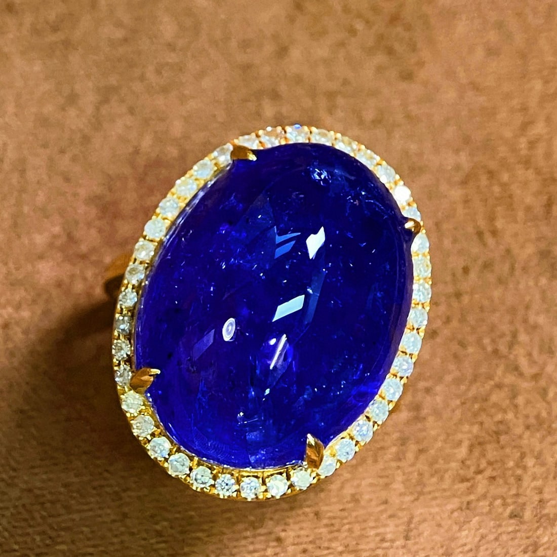 14k Gold 21.62 Ctw Natural Tanzanite & Diamond Ring - 4