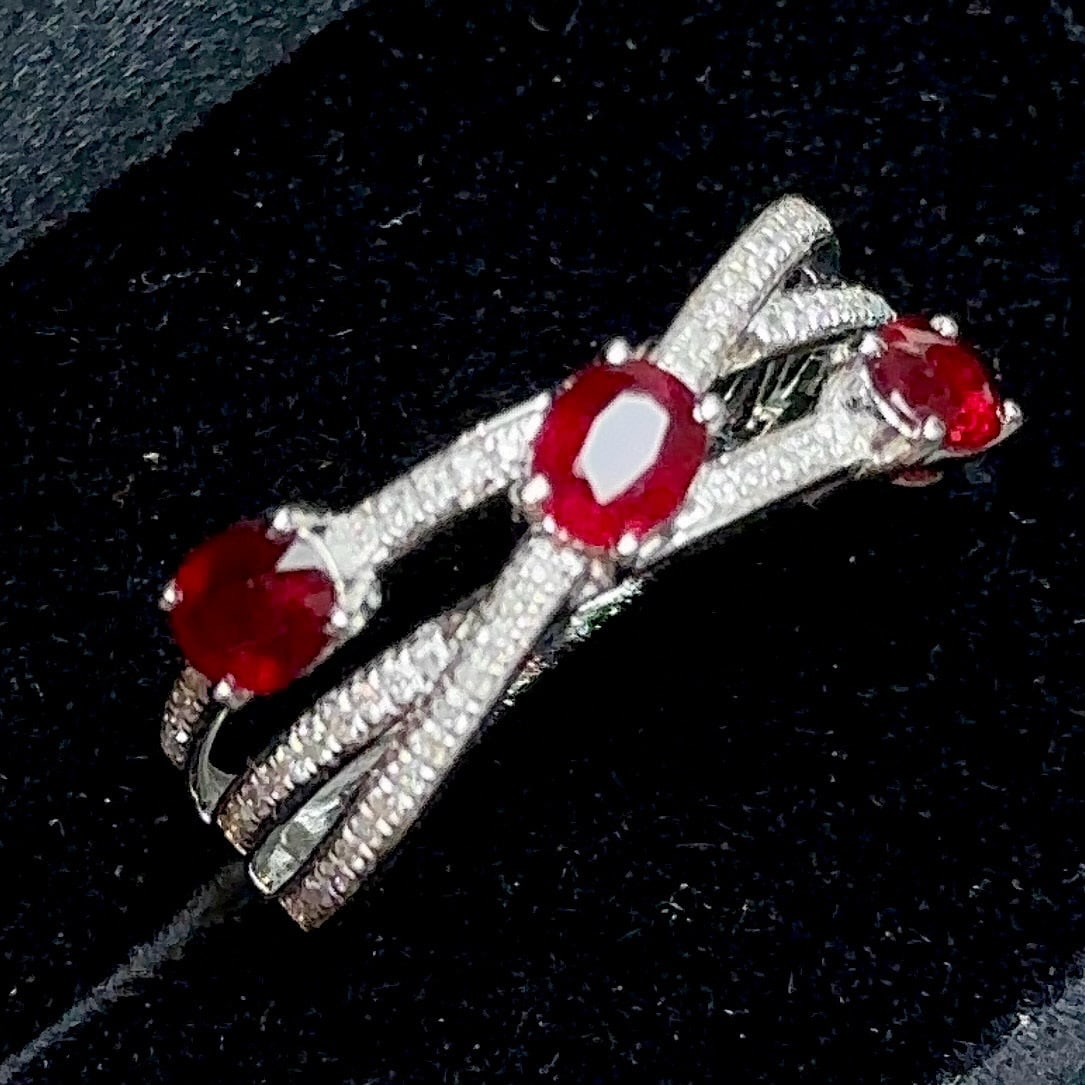 14k Gold 0.8 Ct Natural Ruby & Diamond Ring - 2