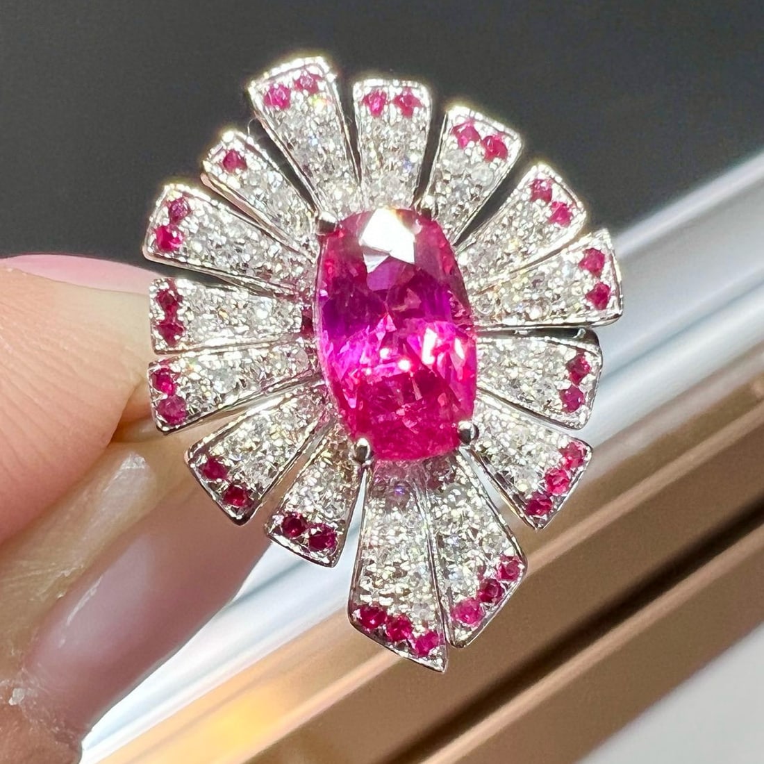 14k Gold 1.1 Ct Natural Ruby & Diamond Ring - 2