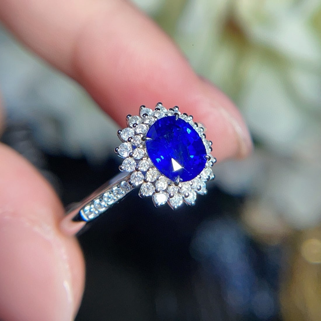 14k Gold 1.35 Ctw Natural Sapphire & Diamond Ring - 3