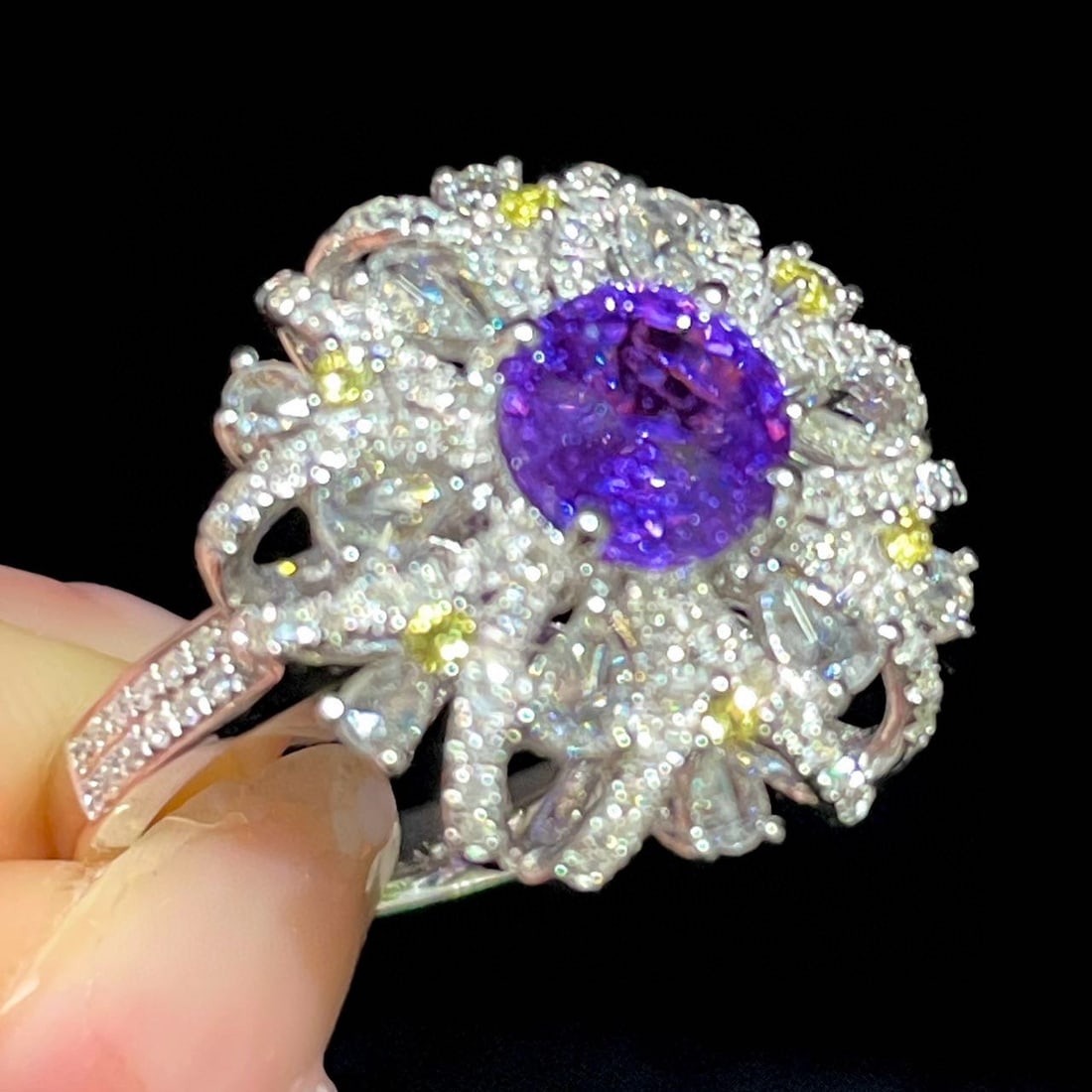 14k Gold 2.24 Ctw Natural Sapphire & Diamond Ring - 5