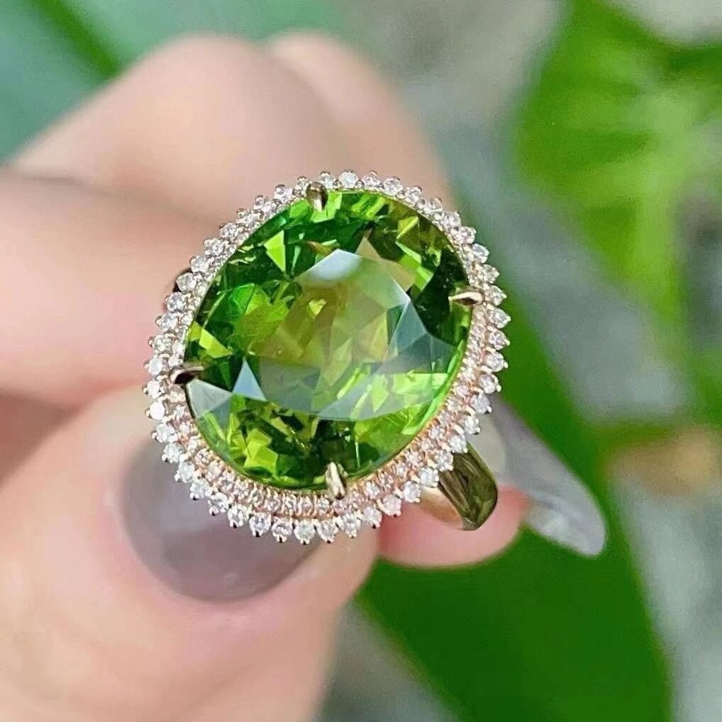 14k Gold 8.50 Ct Natural Tourmaline & Diamond Ring - 2