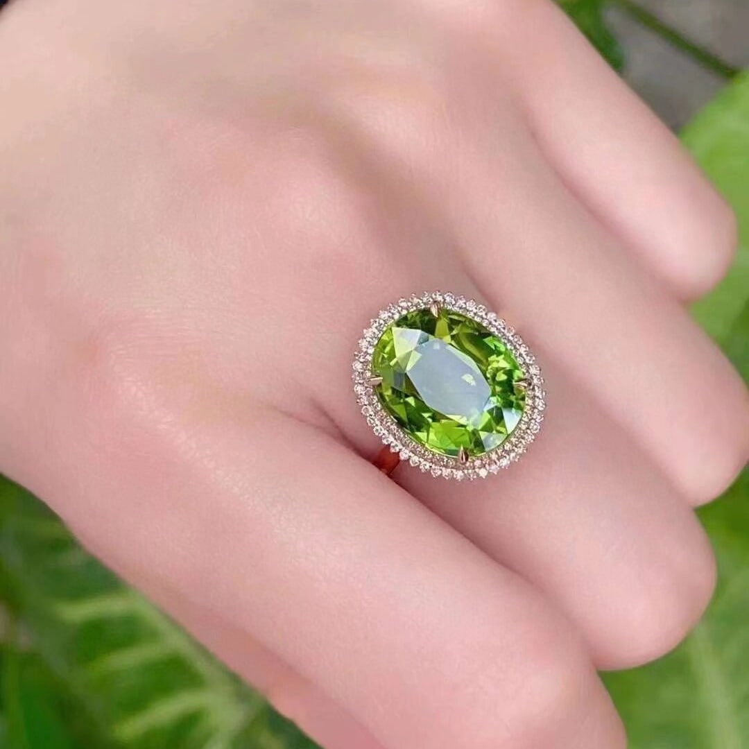 14k Gold 8.50 Ct Natural Tourmaline & Diamond Ring - 4