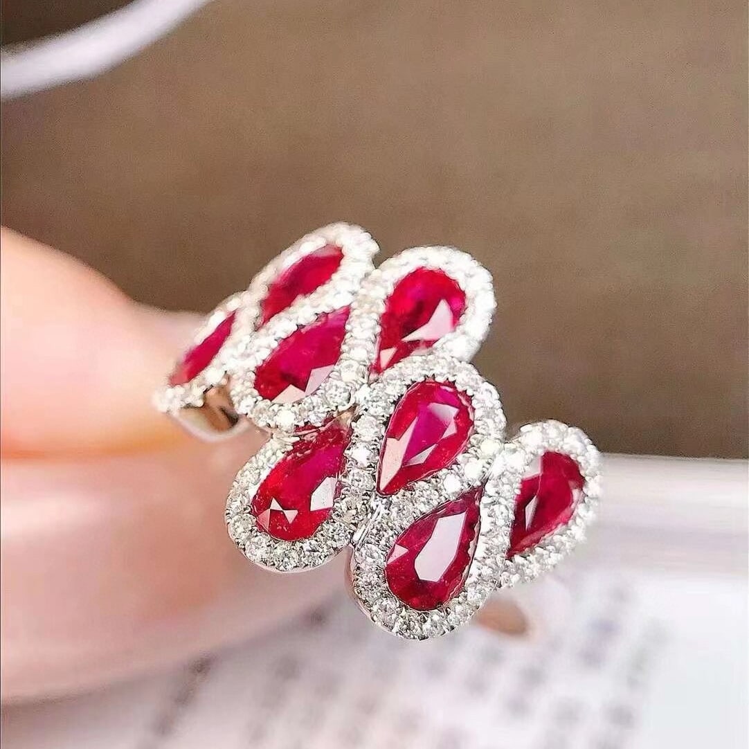 14k Gold 2.52 Ctw Vivid Red Natural Ruby & Diamond Ring - 2