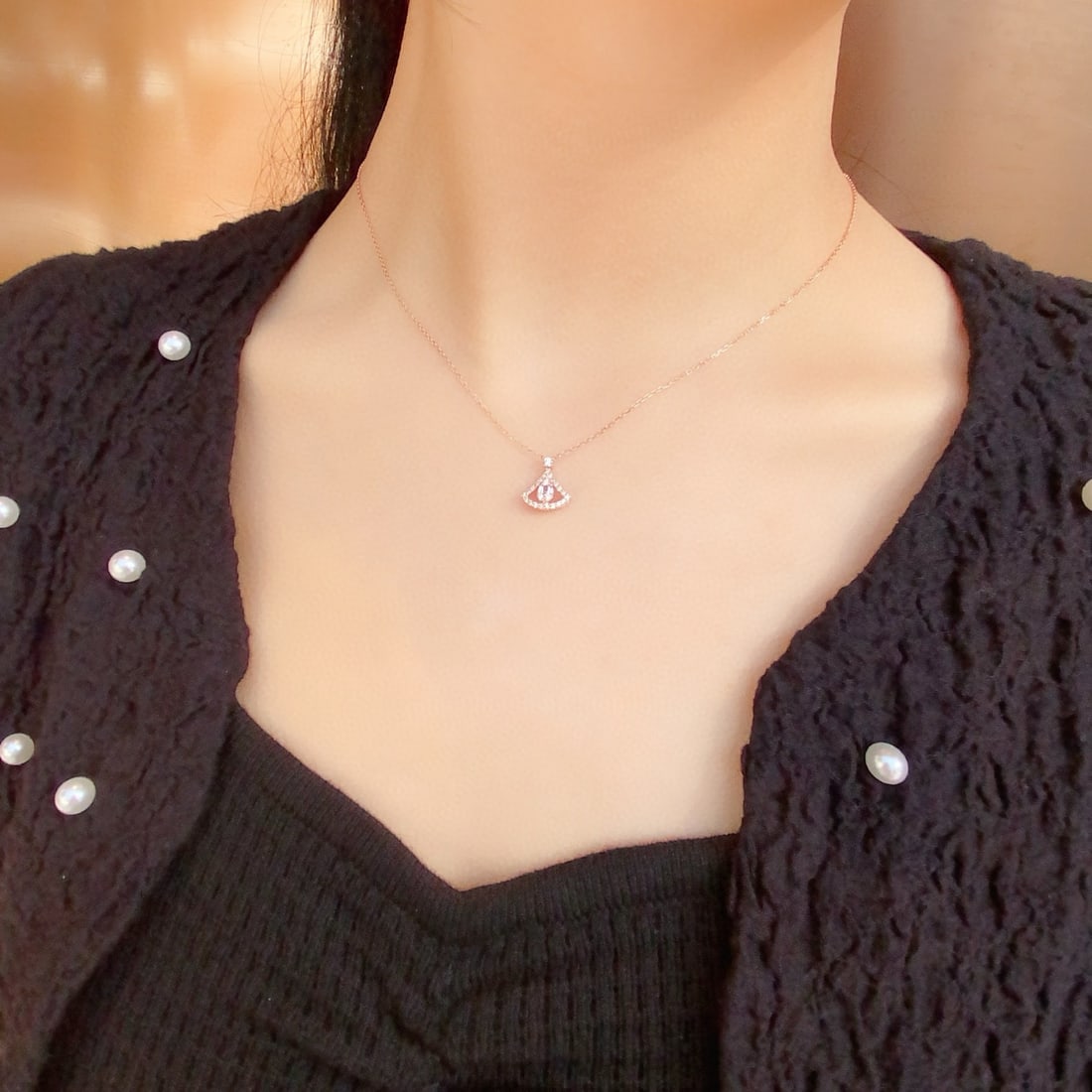 14k Gold 0.23 Ctw Natural H Diamond Pendant( Without Chain ) - 6