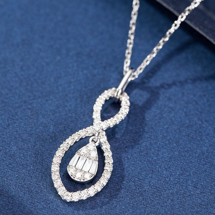 14k Gold 0.36 Ctw Natural H Diamond Pendant( Without Chain ) - 3