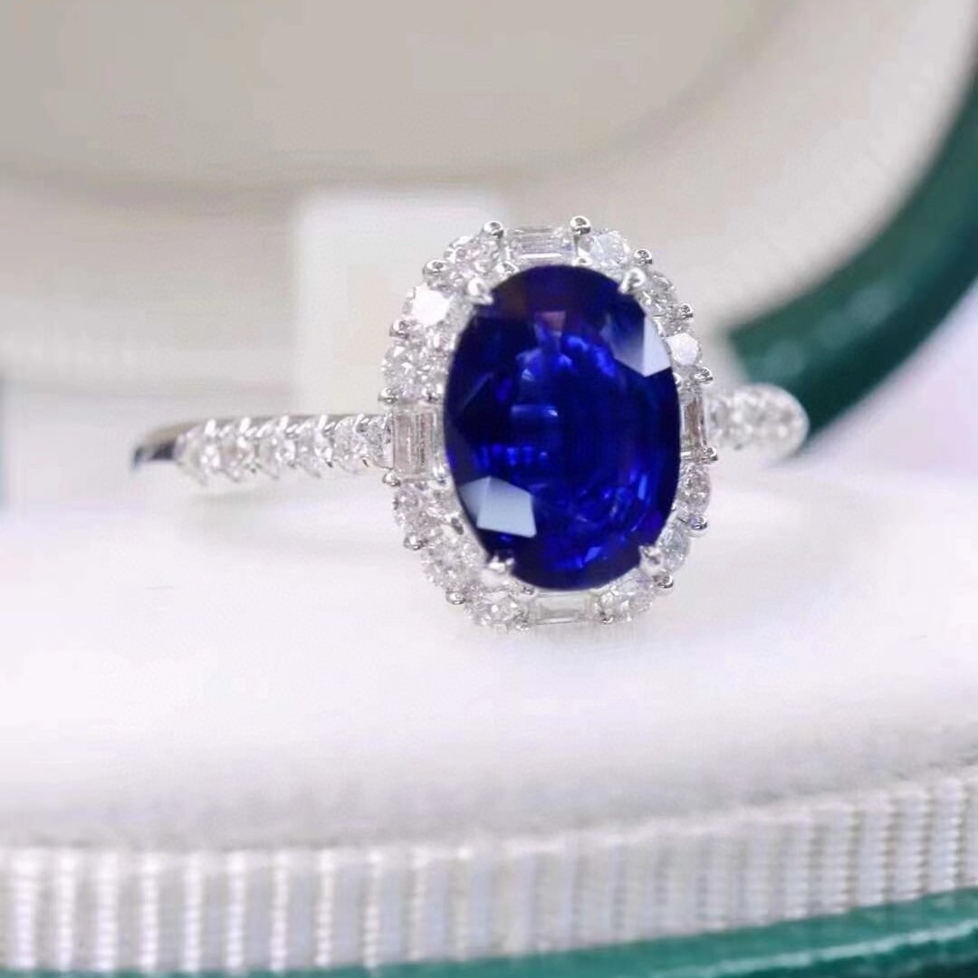 14k Gold 1.70 Ctw Natural Sapphire & Diamond Ring - 4