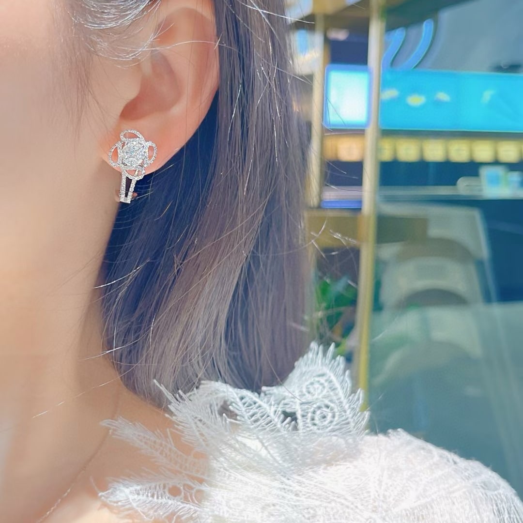 14k Gold 1.57 Ctw Natural H Diamond Earrings - 4