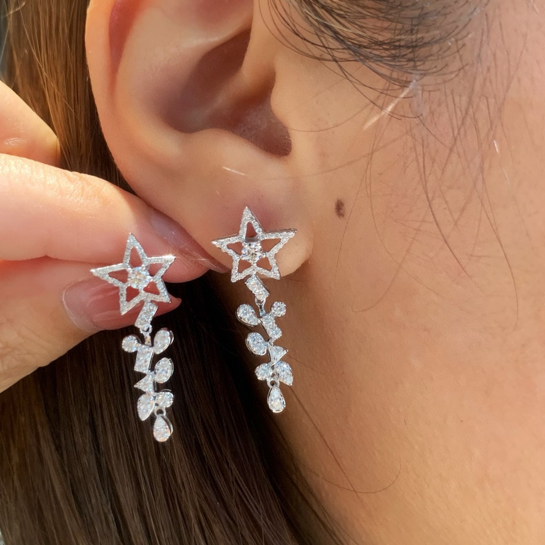 14k Gold 0.84 Ct Natural H Diamond Earrings - 8