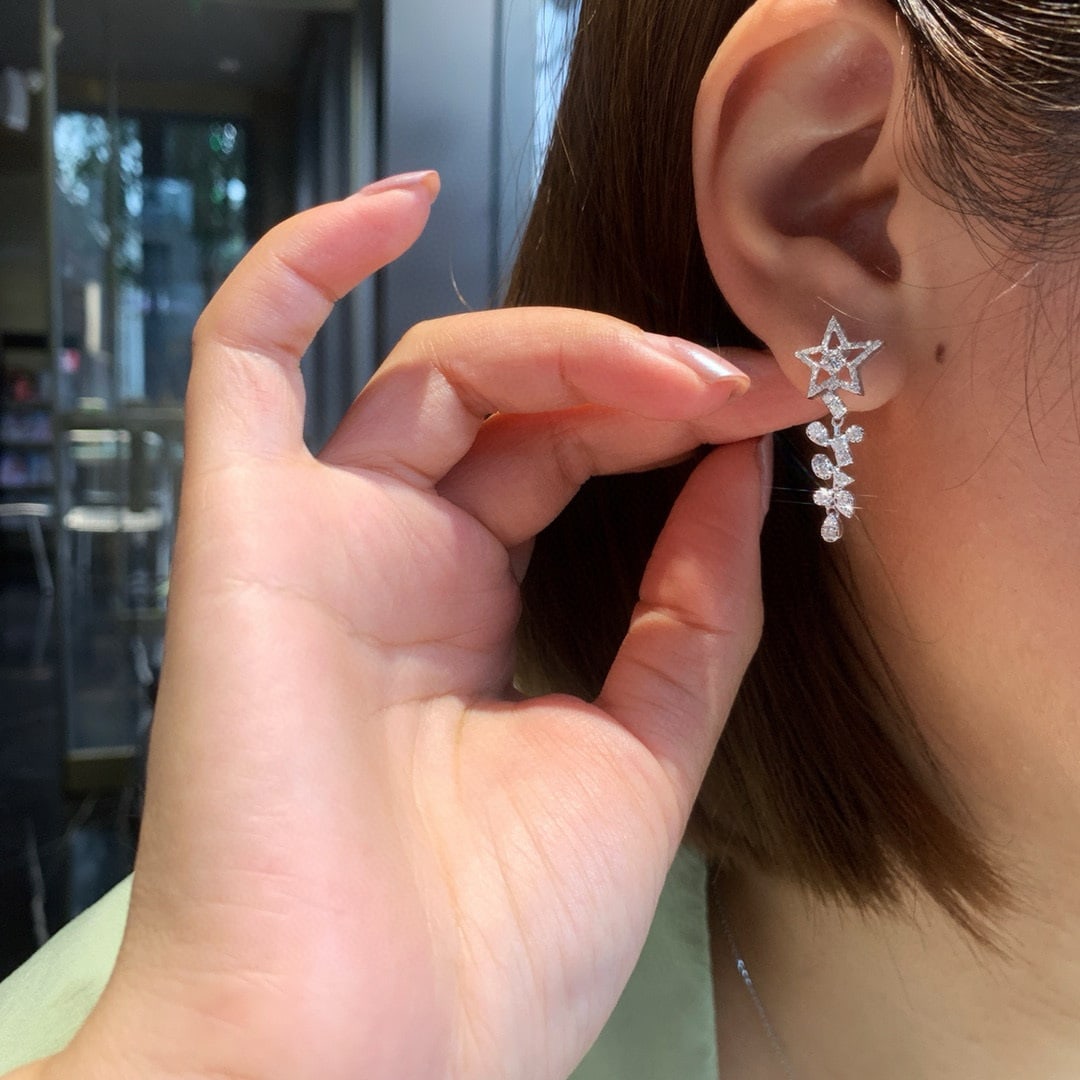 14k Gold 0.84 Ct Natural H Diamond Earrings - 9