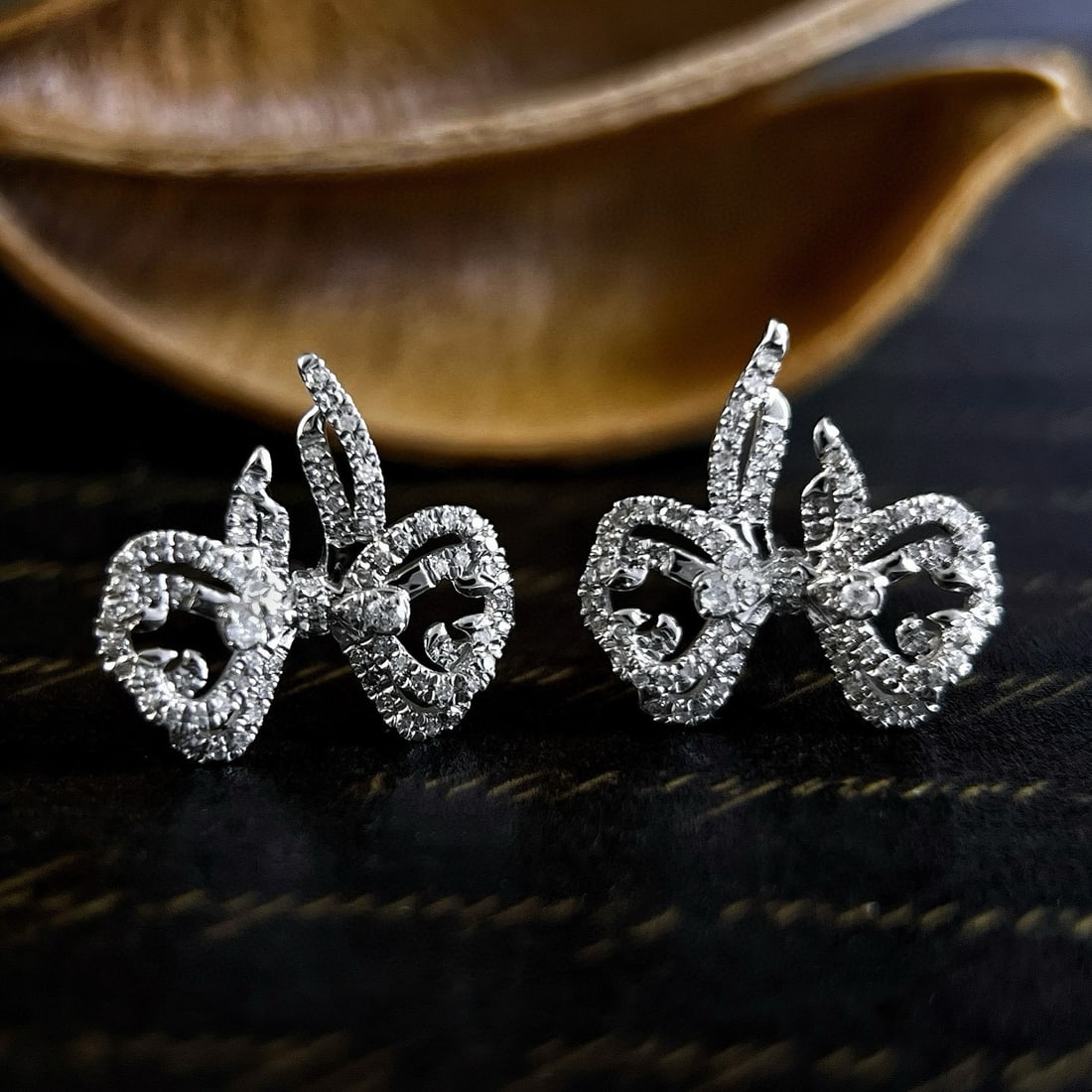 14k Gold 0.24 Ct Natural H Diamond Earrings - 4