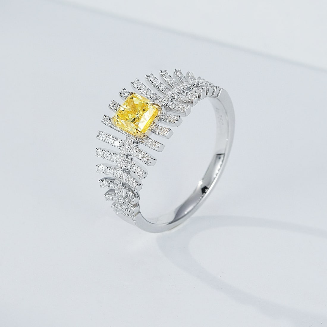 14k Gold 1.14 Ctw Natural Yellow Diamond & Diamond Ring - 3