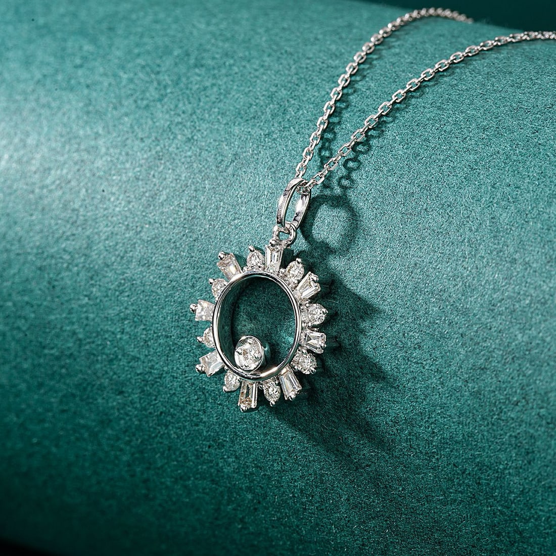 14k Gold 0.40 Ctw Natural H Diamond Pendant( Without Chain ) - 2