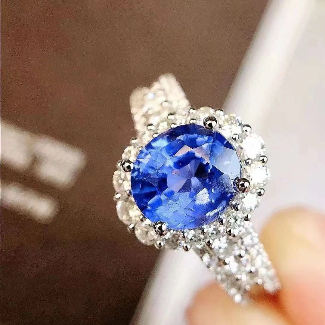 14k Gold 2.40 Ctw Natural Sapphire & Diamond Ring - 2