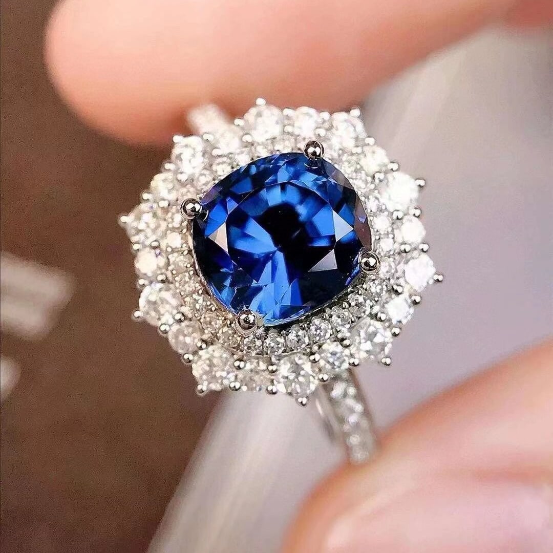 14k Gold 2.26 Ctw Natural Sapphire & Diamond Ring - 2