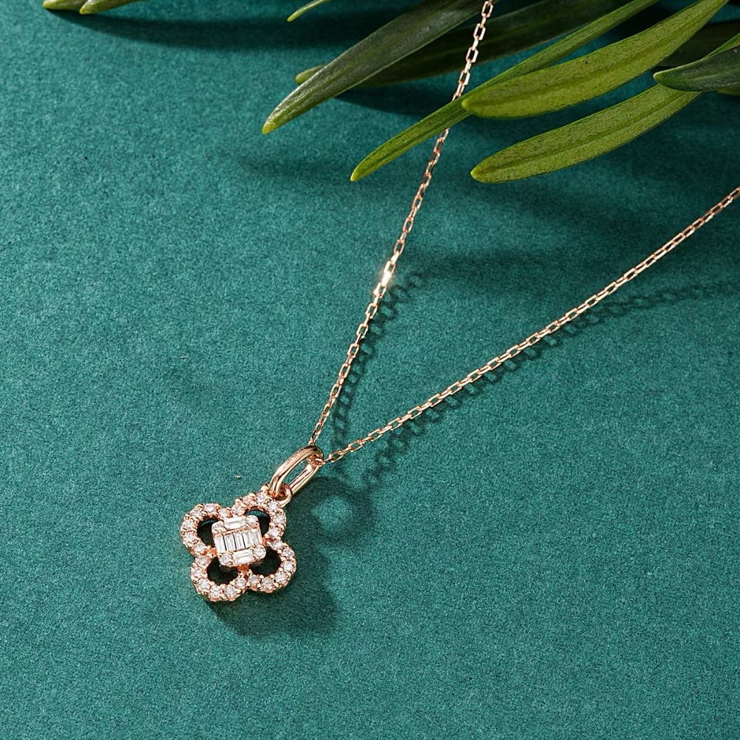 14k Gold 0.23 Ctw Natural H Diamond Pendant( Without Chain ) - 2