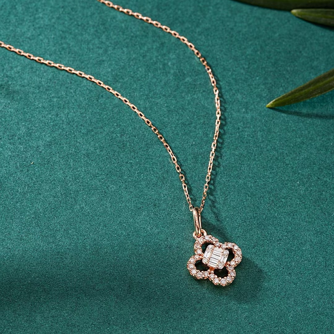 14k Gold 0.23 Ctw Natural H Diamond Pendant( Without Chain ) - 3