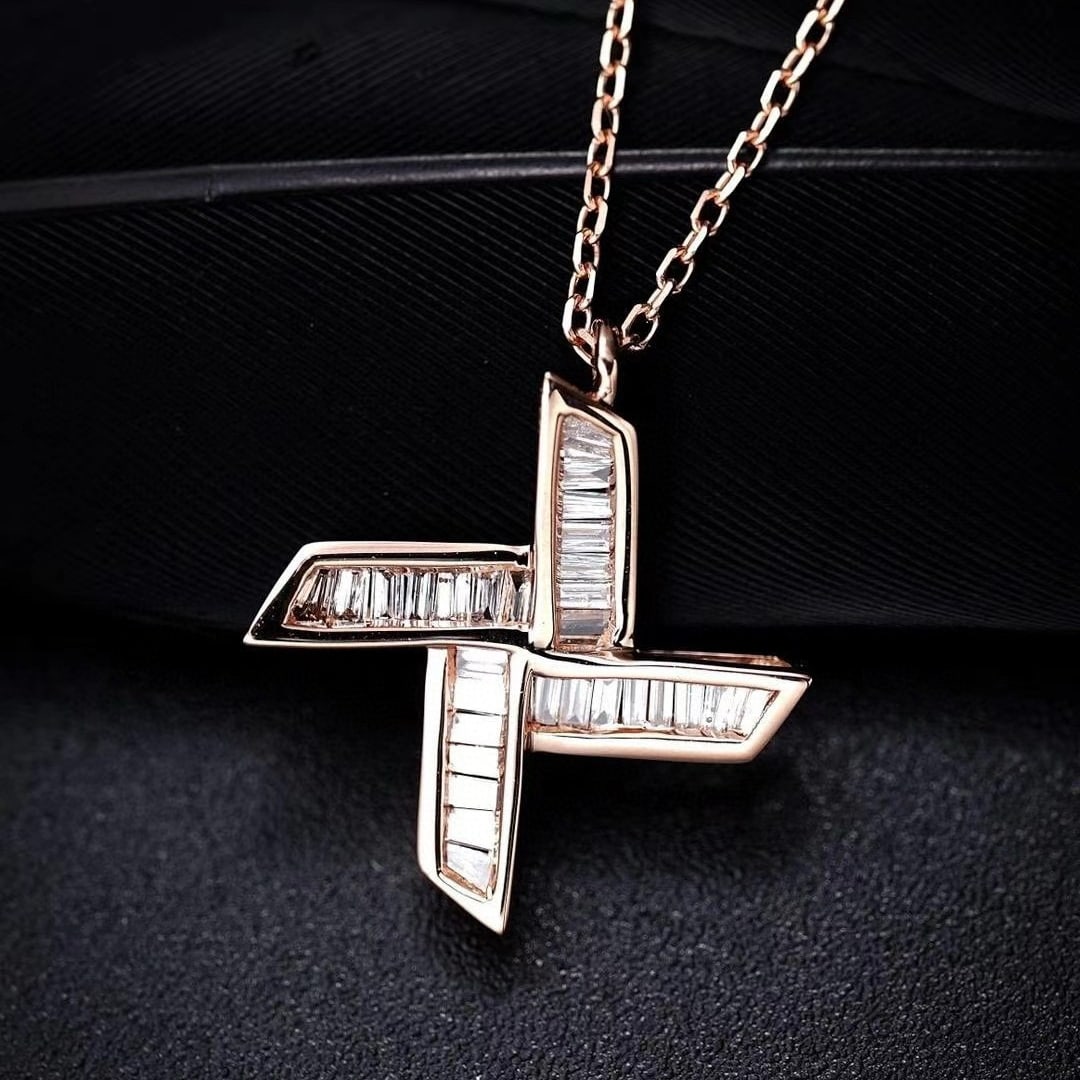 14k Gold 0.23 Ct Natural H Diamond Necklace - 2