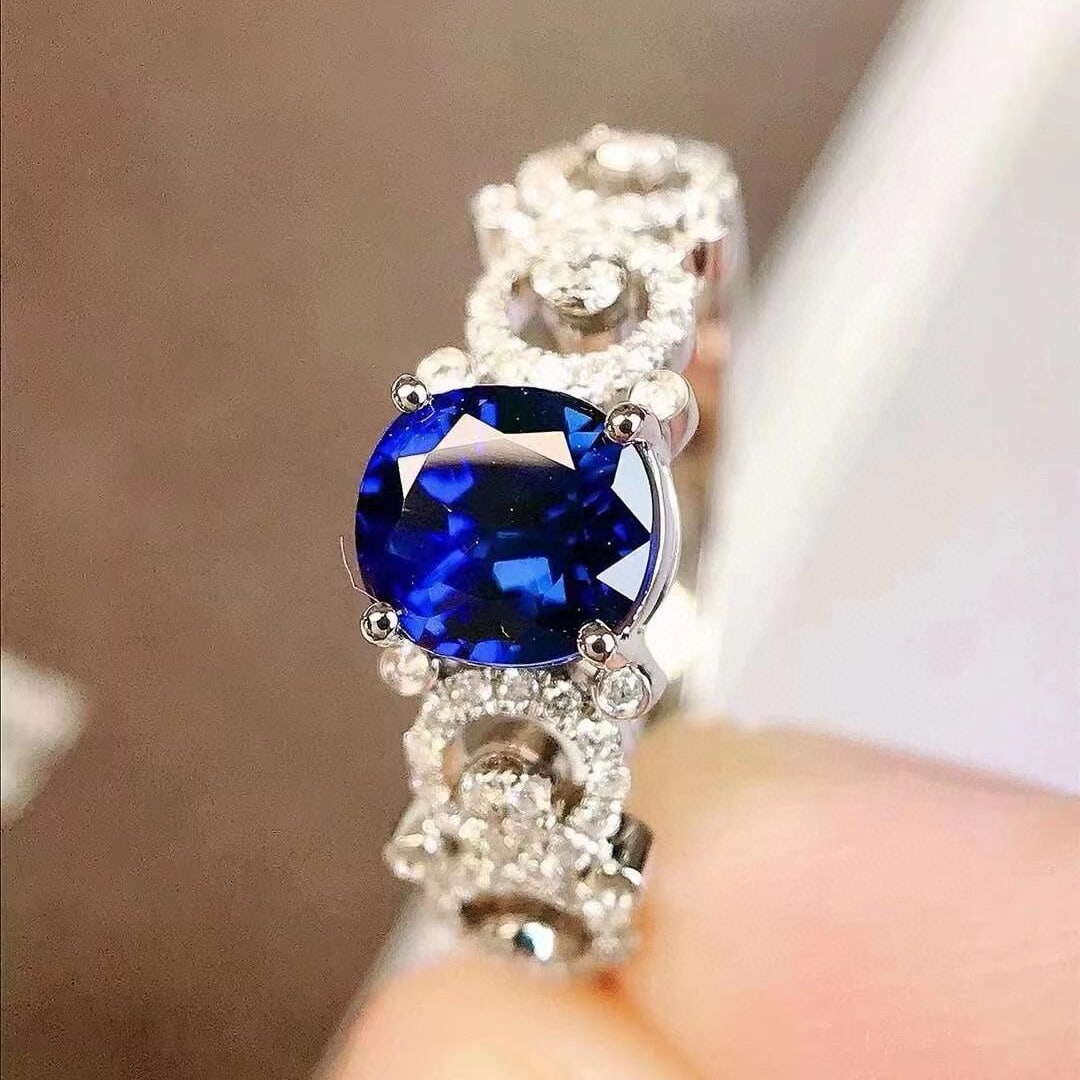 14k Gold 1.08 Ctw Natural Sapphire & Diamond Ring - 2