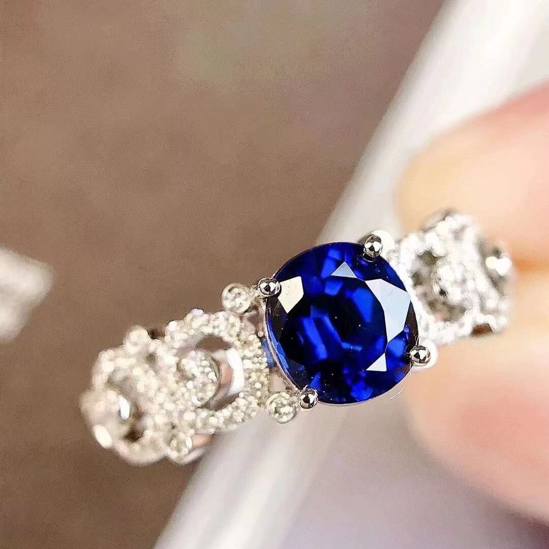 14k Gold 1.08 Ctw Natural Sapphire & Diamond Ring - 3