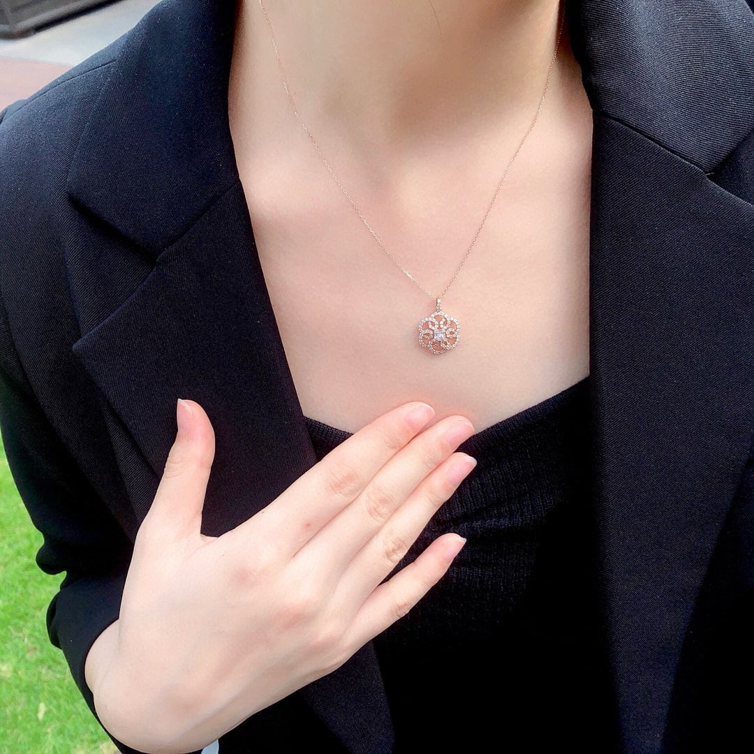 14k Gold 0.63 Ctw Natural H Diamond Pendant( Without Chain ) - 4