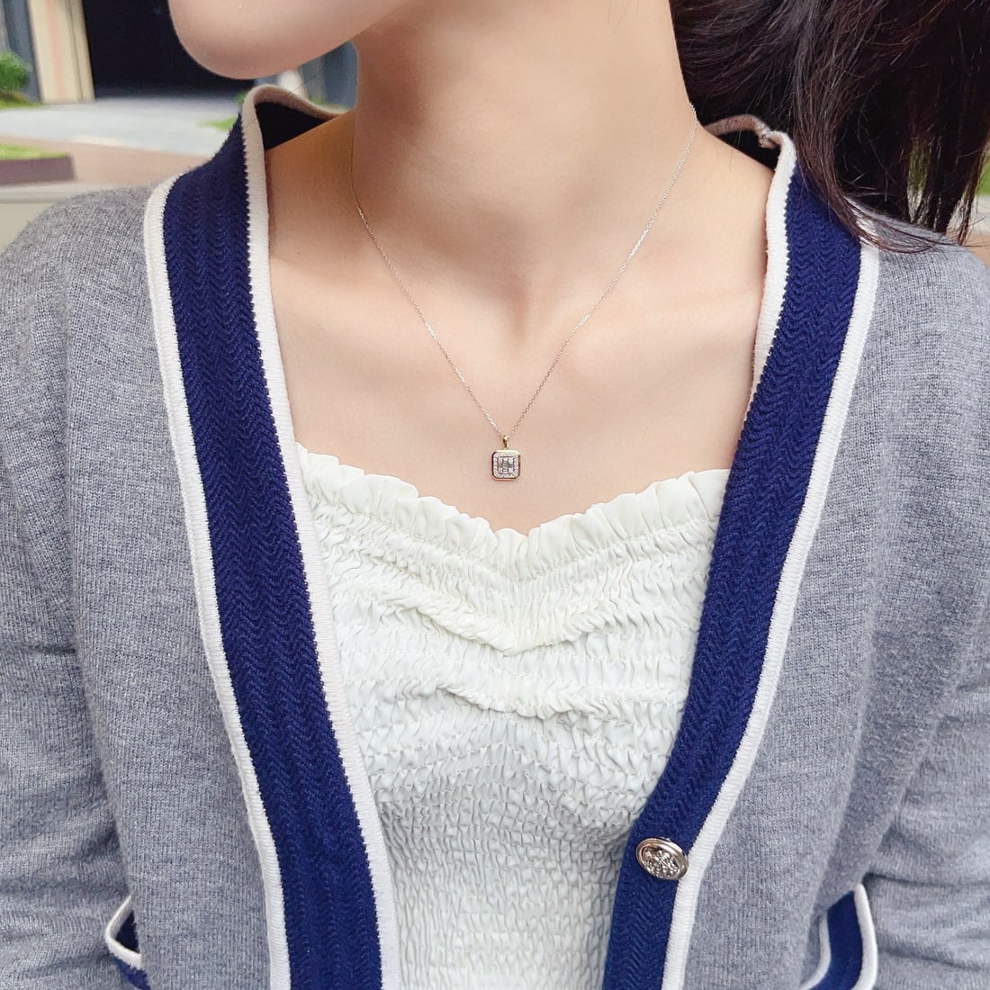 14k Gold 0.25 Ctw Natural H Diamond Pendant( Without Chain ) - 4