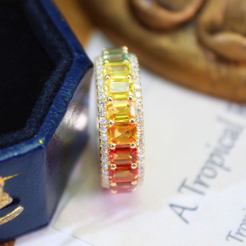 14k Gold 5.73 Ctw Natural Sapphire & Diamond Ring - 3