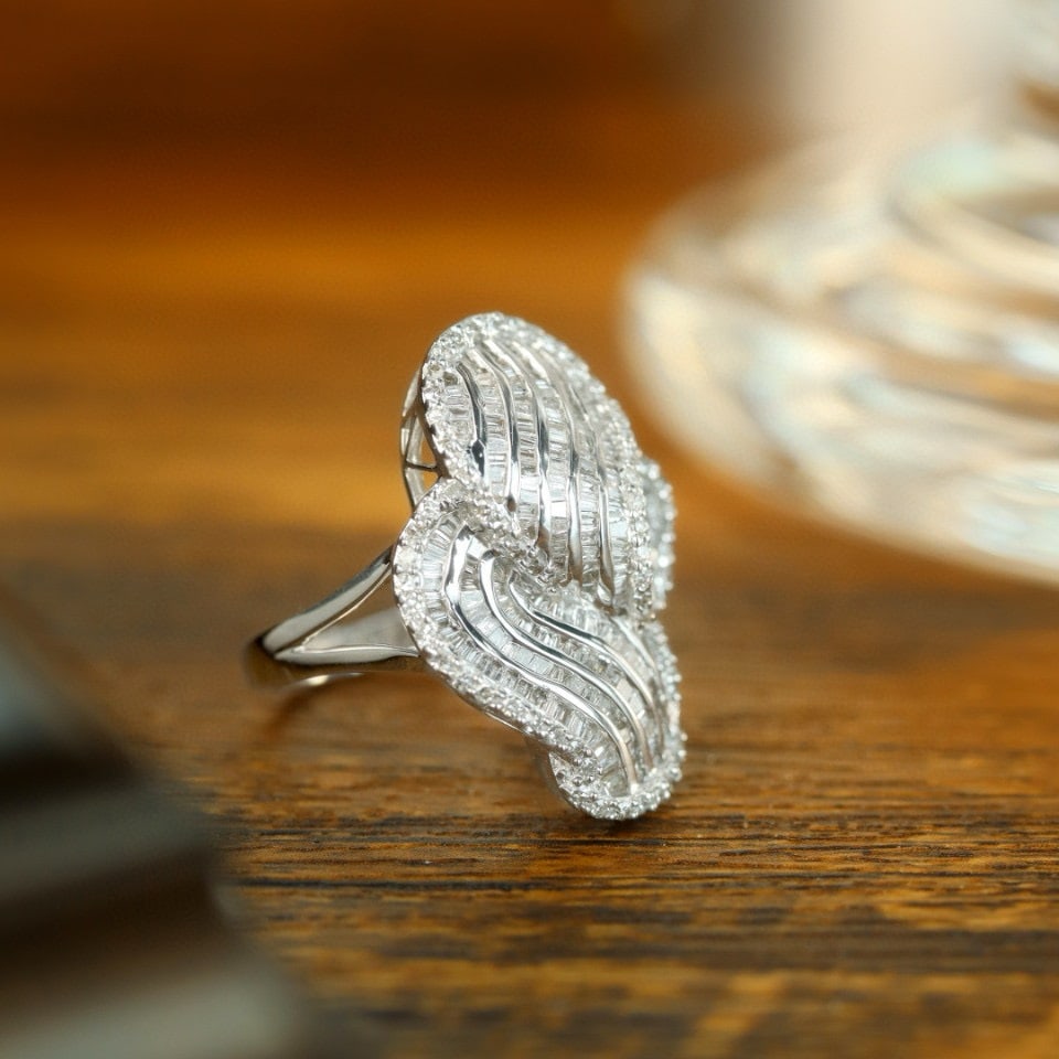 14k Gold 1.3 Ct Natural H Diamond Ring - 2