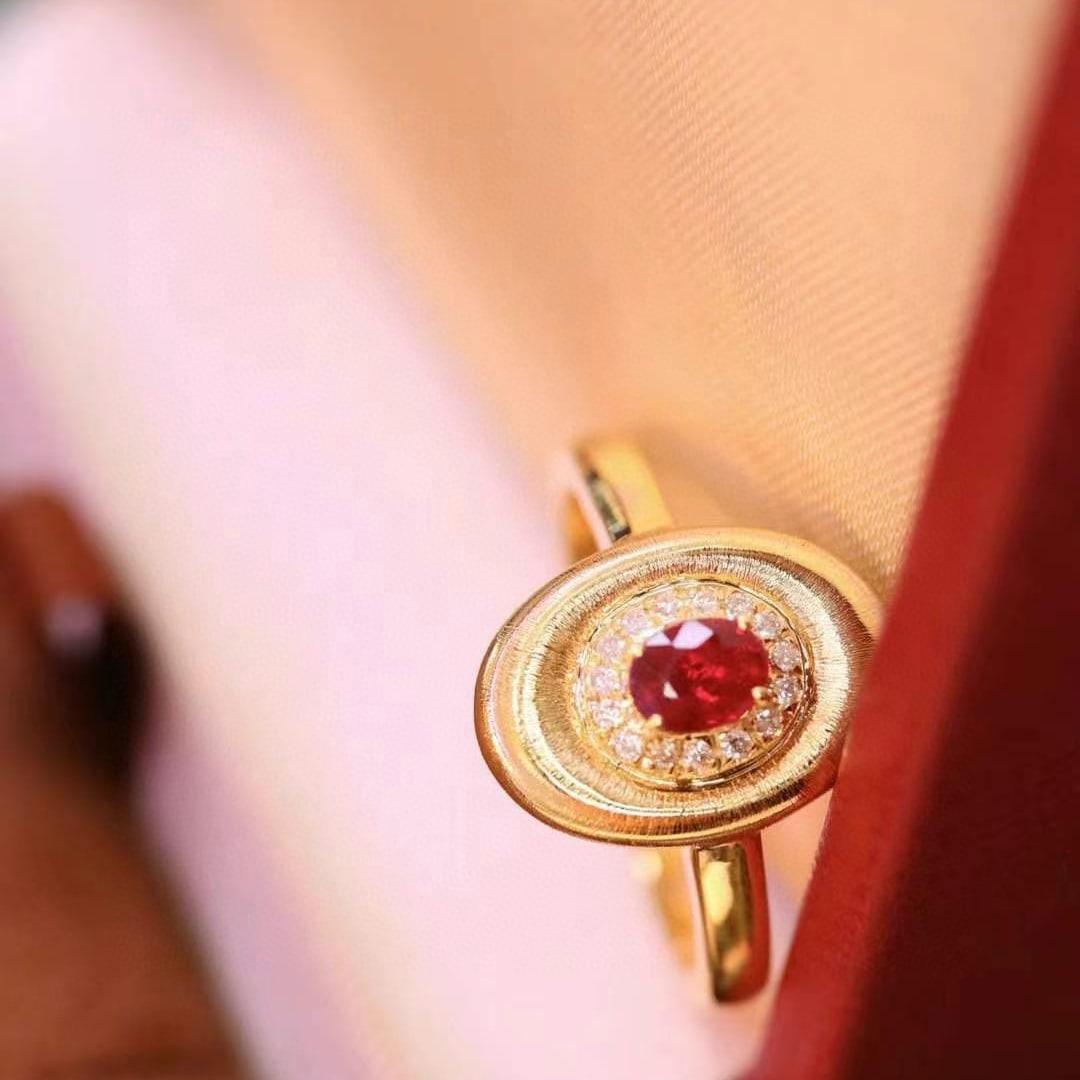 14k Gold 0.36 Ctw Natural Ruby & Diamond Ring - 2