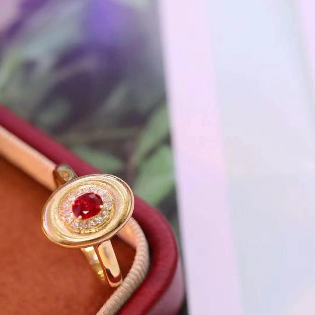 14k Gold 0.36 Ctw Natural Ruby & Diamond Ring - 3