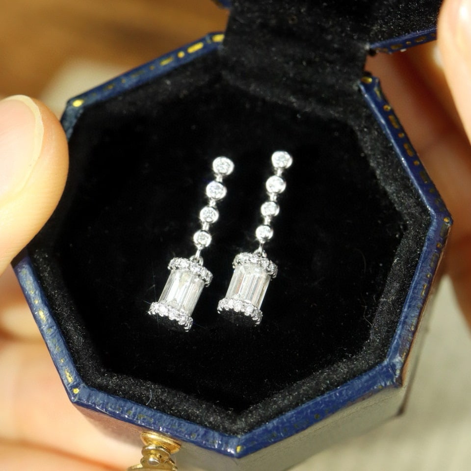 14k Gold 1.00 Ct Natural H Diamond Earrings - 3