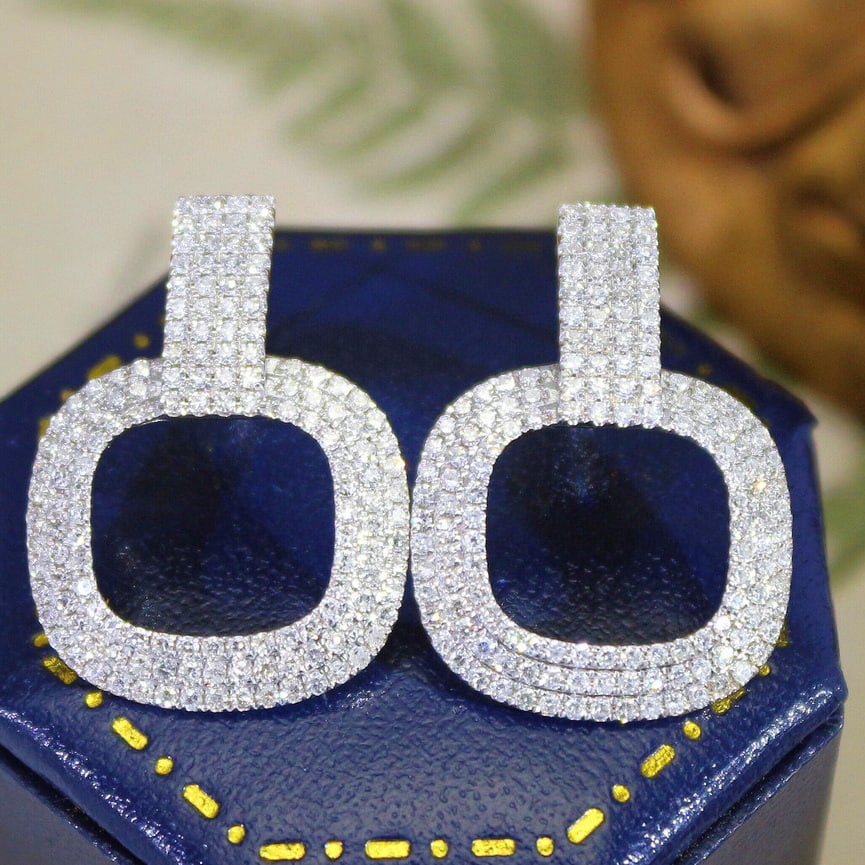 14k Gold 1.65 Ct Natural H Diamond Earrings - 5