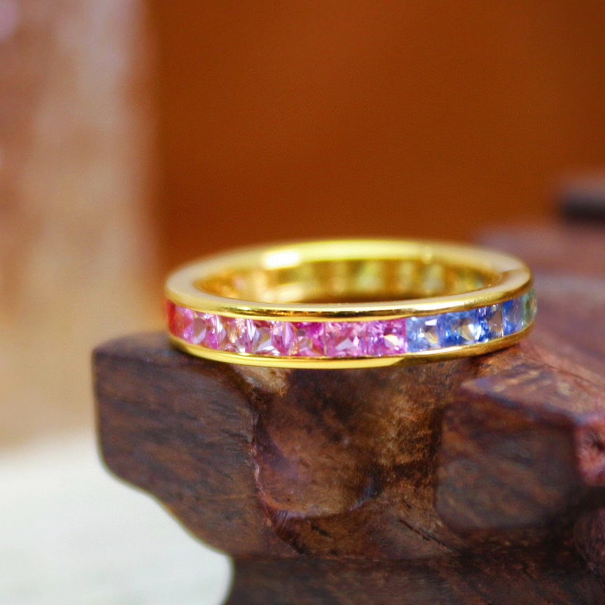 14k Gold 2.11 Ct Natural Sapphire Ring - 4