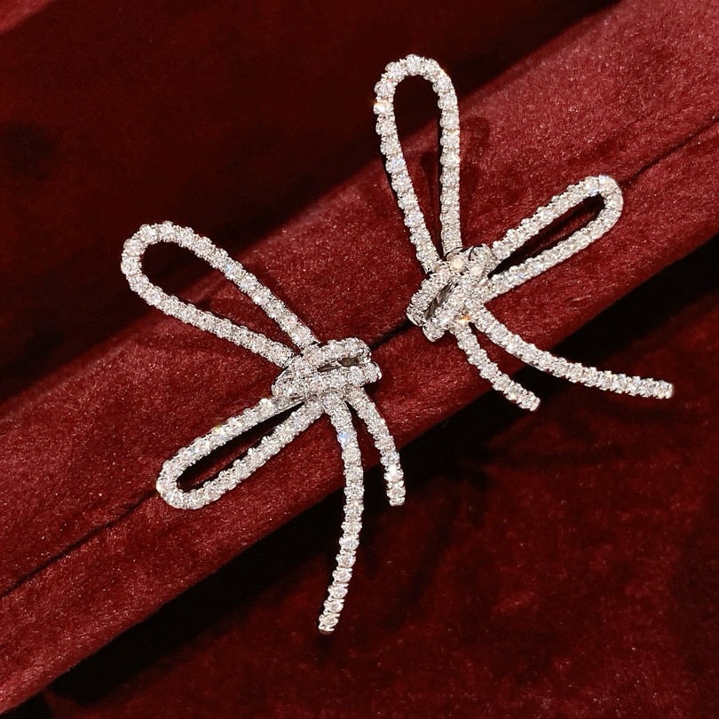 14k Gold 0.90 Ct Natural H Diamond Earrings - 3