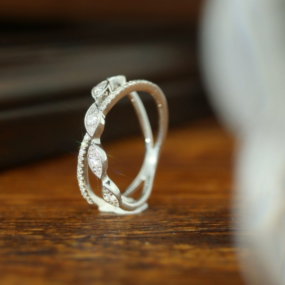 14k Gold 0.25 Ct Natural H Diamond Ring - 4