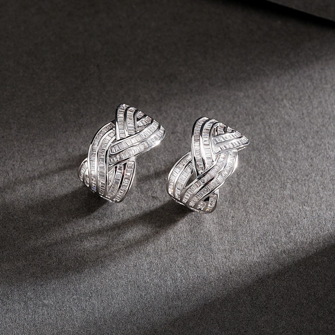 14k Gold 1.00 Ct Natural H Diamond Earrings - 3