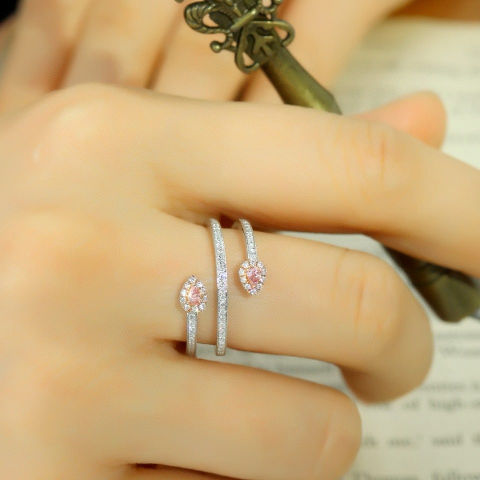 14k Gold 0.43 Ctw Natural Pink Diamond & Diamond Ring - 5