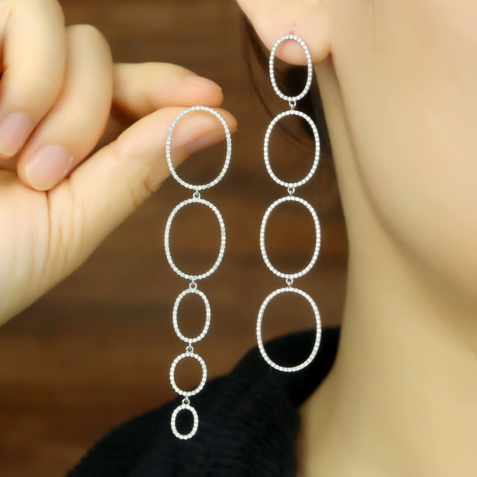 14k Gold 1.08 Ct Natural H Diamond Earrings - 6