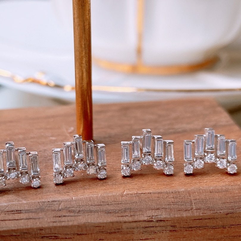 14k Gold 0.5 Ct Natural H Diamond Earrings - 3